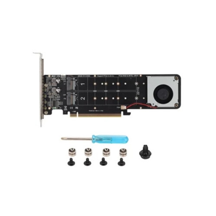 PCIe разширителна платка, двойно разсейване на топлината, LED индикатор, златиста