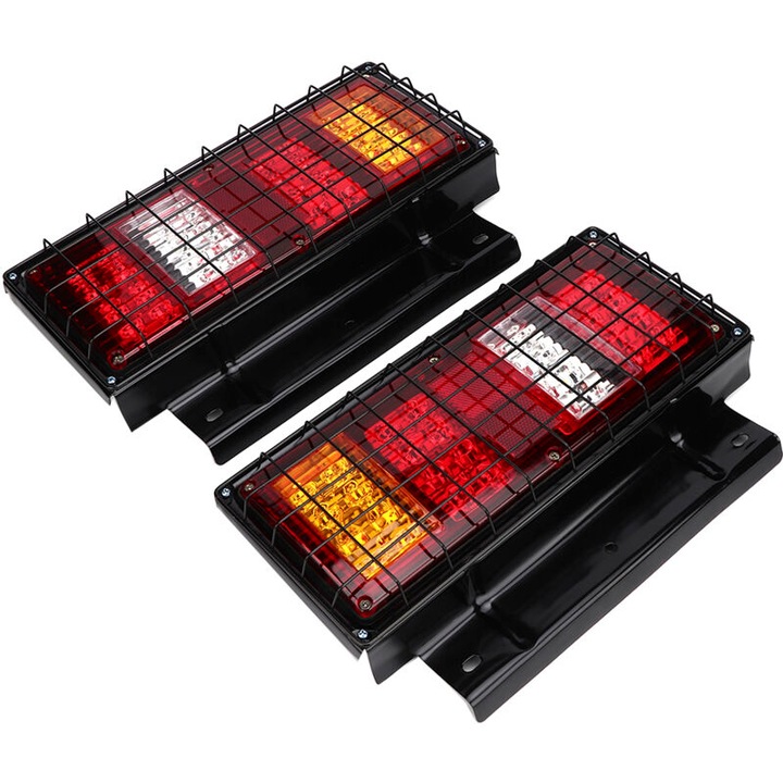 Комплект от 2 задни LED светлини 12V, 32 LED, водоустойчиви, за камион, ремарке или лодка