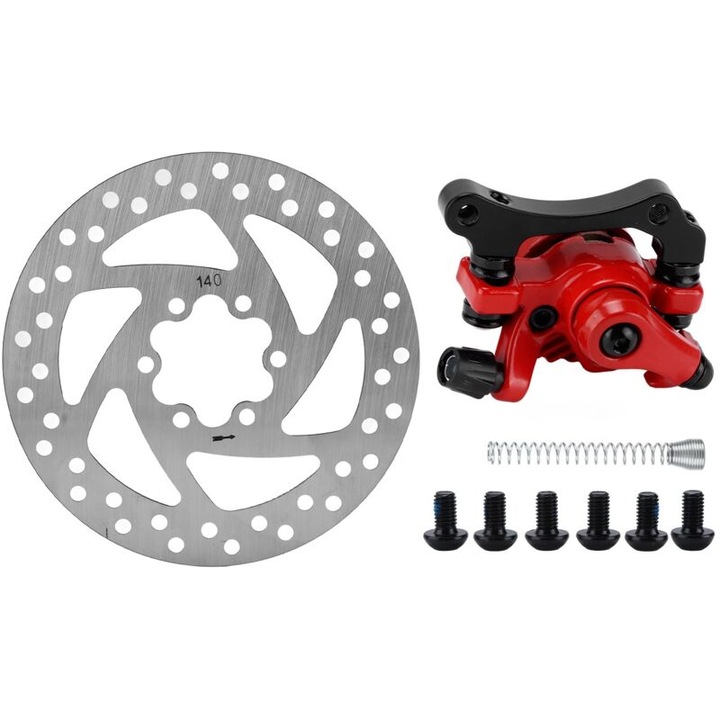 Kit etrier de frana cu disc 140 mm, 6 gauri, aliaj de aluminiu, pentru trotineta electrica