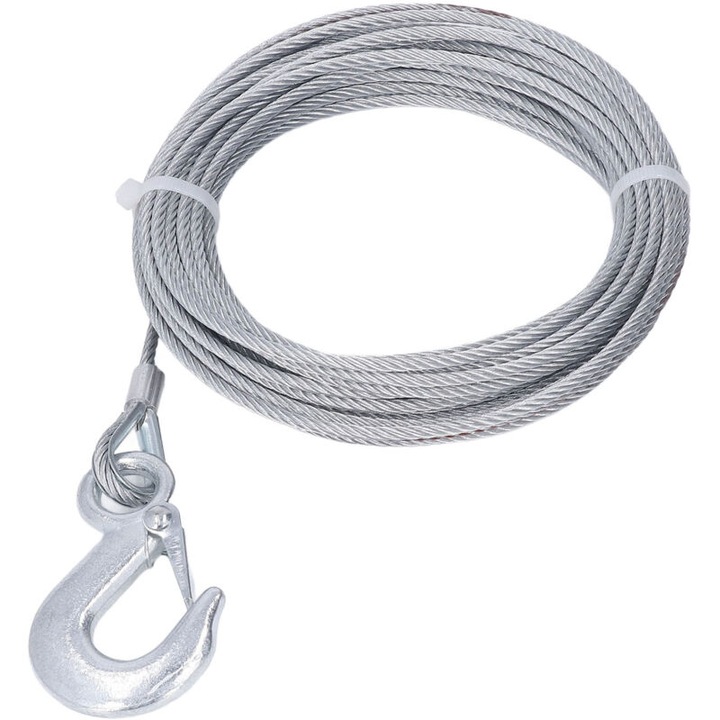 Cablu metalic de troliu 4mmx12m, rezistenta 2000 lbs, din otel inoxidabil, set