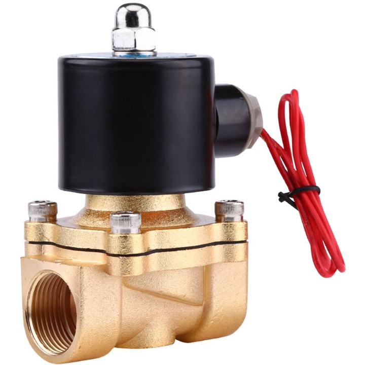 Electrovalva electrica NC, 220V, 16W, 0-0,8 MPa, 3/4" BSPP, pentru apa, gaz, lichide necorozive