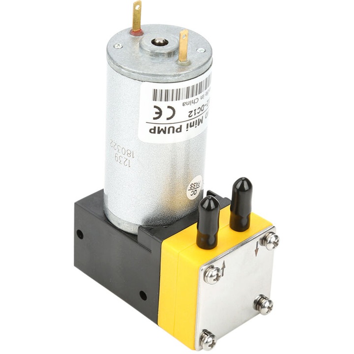 Pompa cu diafragma 12V, debit reglabil 0.4-1L/min, compacta, 3.3x8.5cm