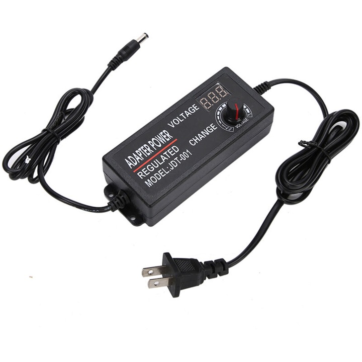 Adaptator de alimentare reglabil AC/DC 9-24V, 72W, protectie la supratensiune, dimensiuni 15x10x5cm