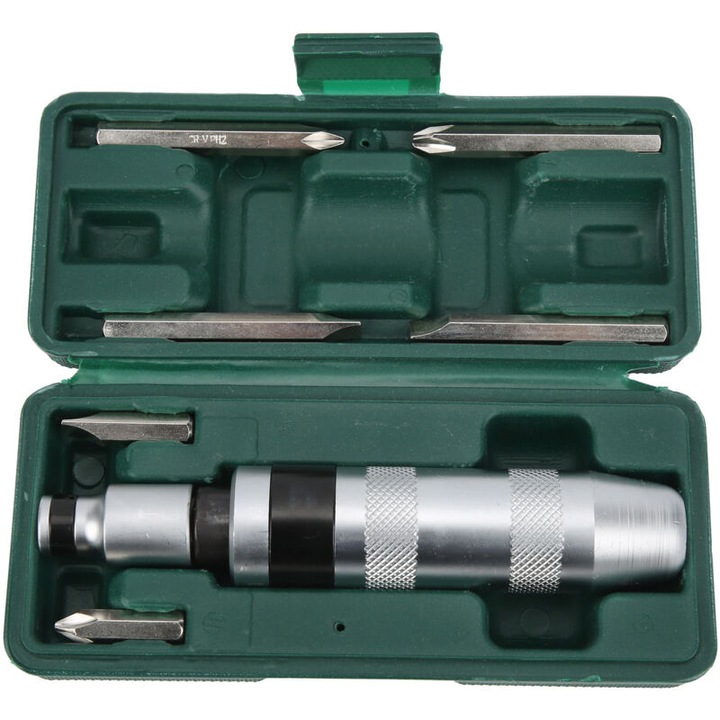 Csavarhúzó csúszásmentes nyéllel, 6 fejes készlet, króm-vanádium acél, többszínű