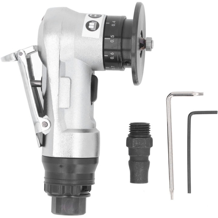 Pneumatikus élletörő gép, KP 5705, 30000 ford./perc, mélység 0,1-1,5mm, alumíniumötvözet, komplett készlet