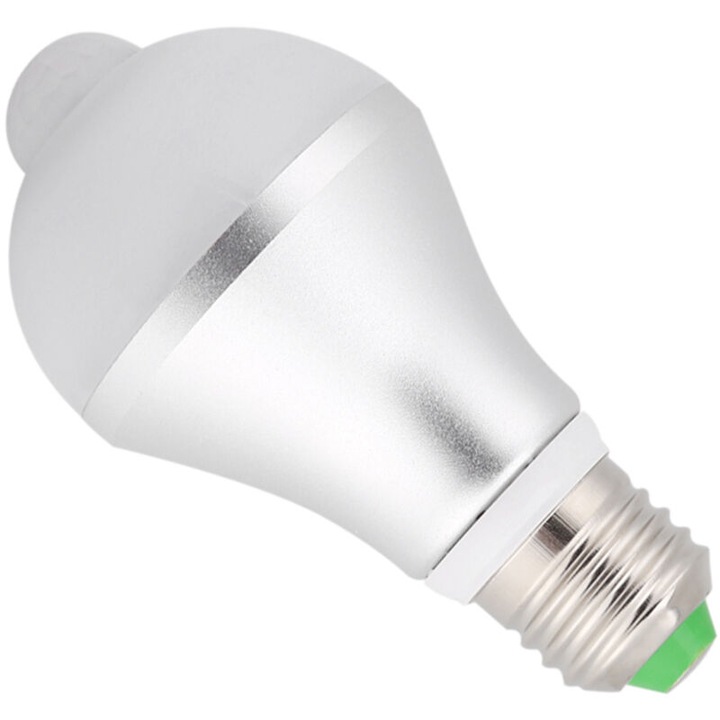 E27 5W LED izzó PIR mozgásérzékelővel, 450lm, 3200-6500K, 11x6x6cm, 1 db-os készlet