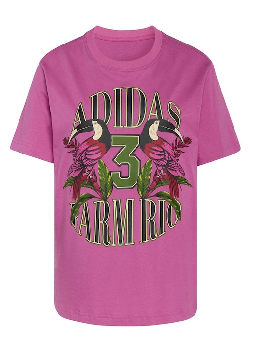 Női póló, adidas, Selufu/CRLI M, laza szabású, rózsaszín, 100% pamut, M INTL