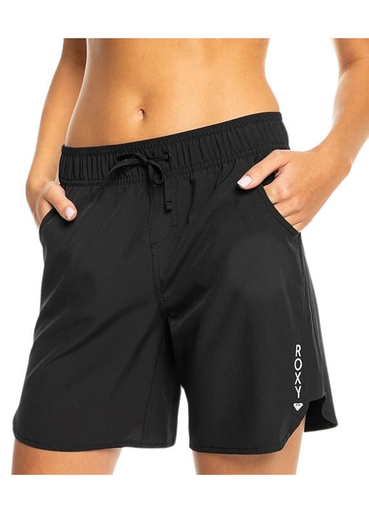 Плажни шорти Roxy Wave W, 7 инча, еластични, със странични джобове, антрацит, размер M