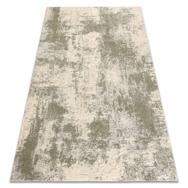 Covor DYWANY ŁUSZCZÓW din lana FLUX 461.138.SA400 OSTA - Abstractia, structural, loft verde / bej, 120x170 cm