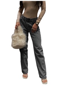 Blugi dama, Laulia, FJN220401CMD, gri, croiala stramti, cu talie