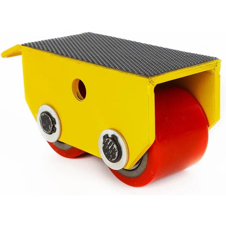 Dispozitiv de ridicat mobila, sasiu de transport cu roti, capacitate 2500 kg, role pentru sarcini grele, pentru mobilier greu, galben