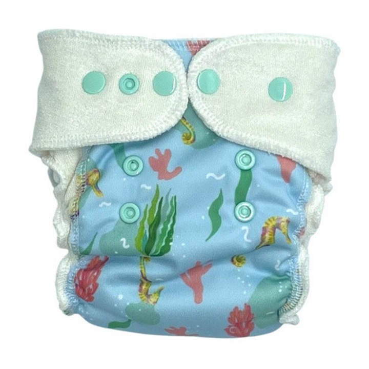 Pupus "Csikóhal" állítható pelenka, 8-14kg, pamut-bambusz, újrafelhasználható, 1 db