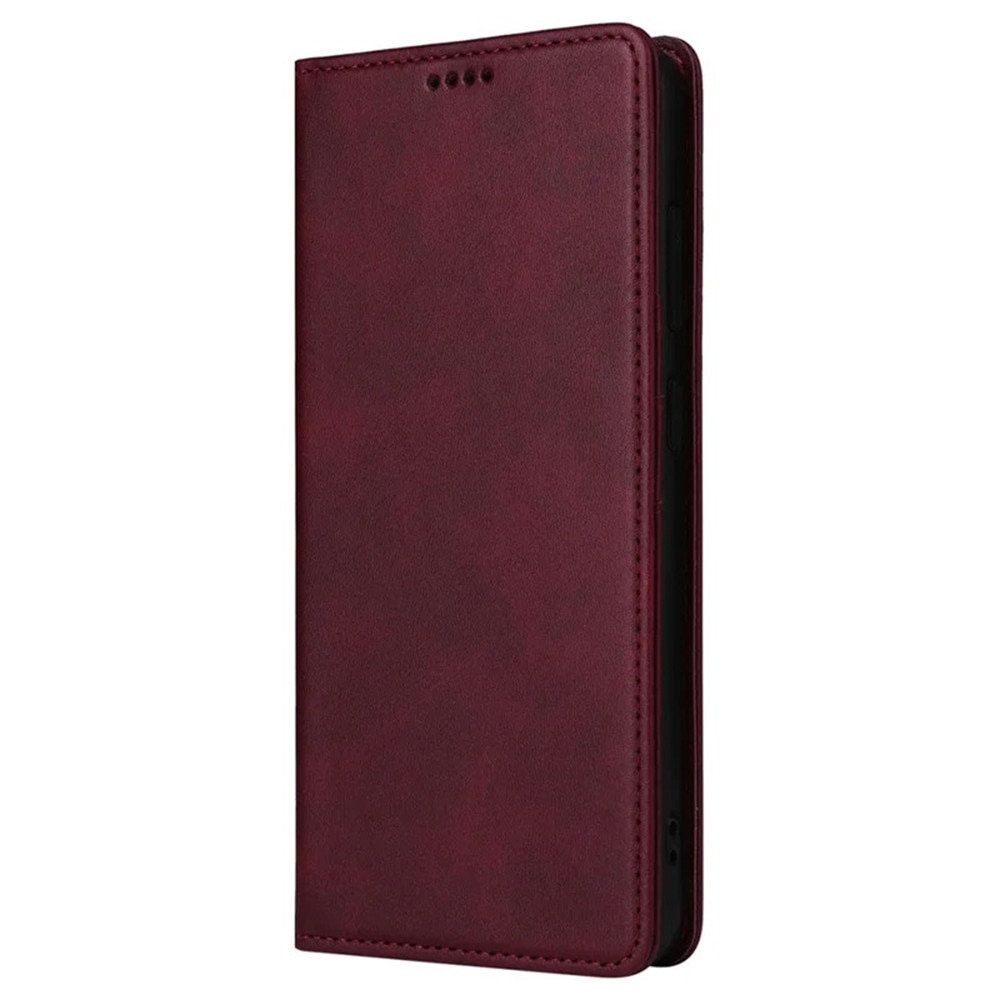 Husa pentru Honor 400 Smart, Piele ecologica PU Leather Book, 4 buzunare, Inchidere magnetica, Functie stand / suport, Decupaj difuzor apeluri, Acoperire completa 360 de grade, Protectie fata-spate, Tip carte, Visiniu