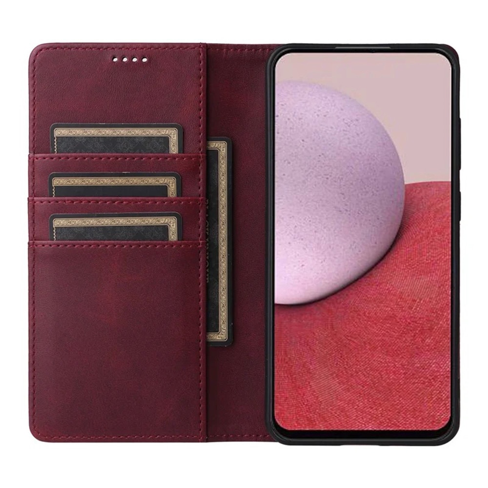Husa pentru Honor 400 Smart, Piele ecologica PU Leather Book, 4 buzunare, Inchidere magnetica, Functie stand / suport, Decupaj difuzor apeluri, Acoperire completa 360 de grade, Protectie fata-spate, Tip carte, Visiniu