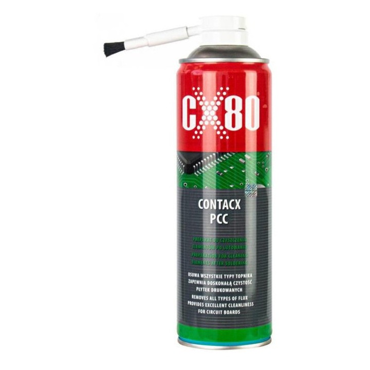 Spray de curatare pentru electronica Contacx PCC 500 ml, elimina reziduurile de lipire, uscare rapida