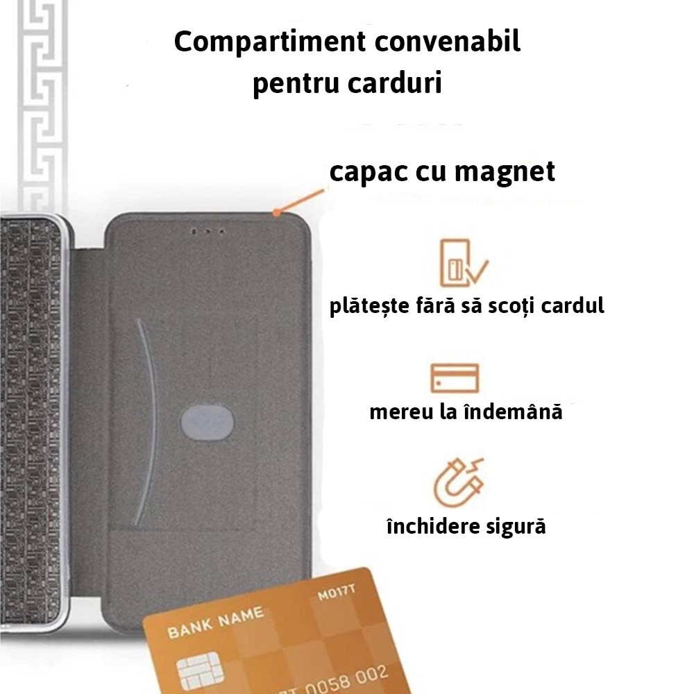 Husa pentru Huawei Huawei P20, Elite Book, PU Leather, Decupaj difuzor apeluri, Colturi rotunde, Inchidere magnetica, Protectie fata - spate, Acoperire completa 360 grade, Tip carte, Negru