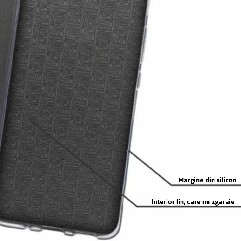 Husa pentru Huawei Huawei P20, Elite Book, PU Leather, Decupaj difuzor apeluri, Colturi rotunde, Inchidere magnetica, Protectie fata - spate, Acoperire completa 360 grade, Tip carte, Negru