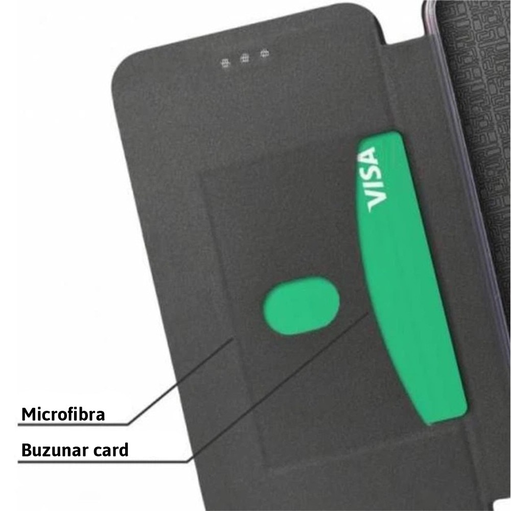 Husa pentru Huawei Huawei P20, Elite Book, PU Leather, Decupaj difuzor apeluri, Colturi rotunde, Inchidere magnetica, Protectie fata - spate, Acoperire completa 360 grade, Tip carte, Negru