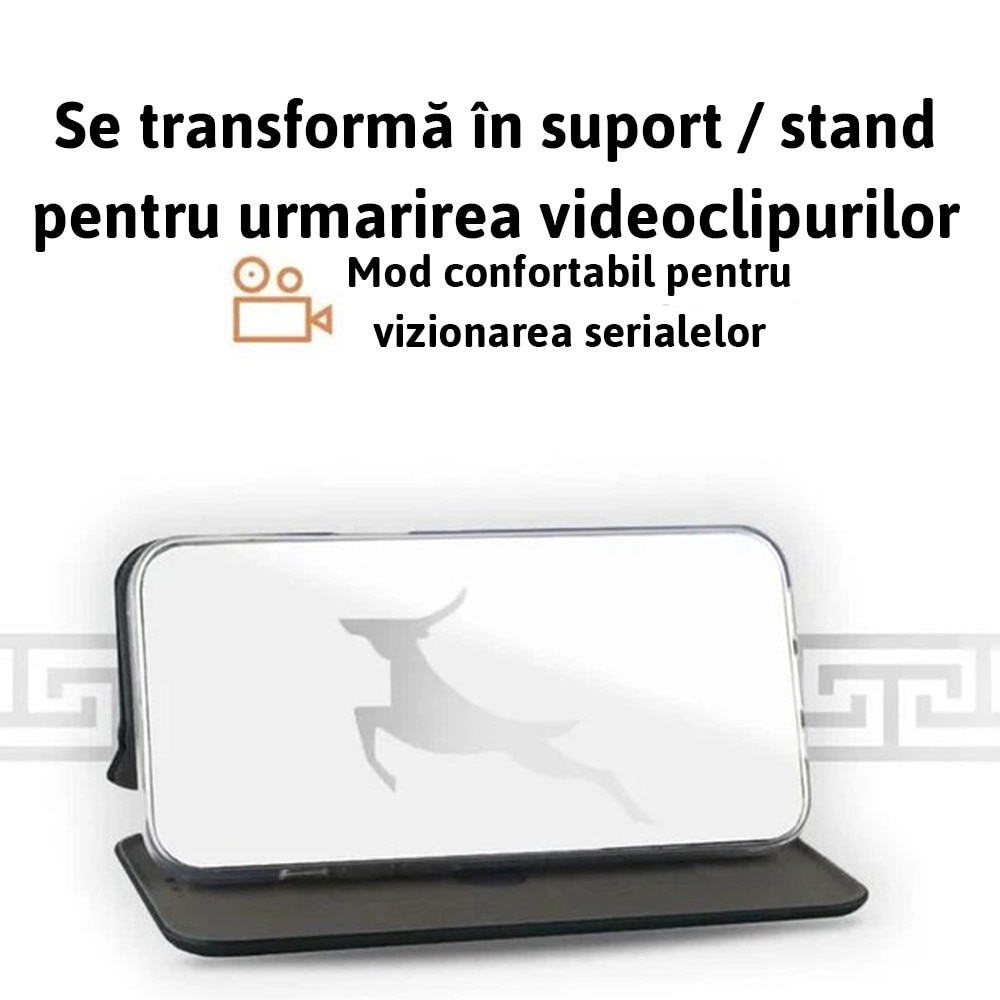 Husa pentru Huawei Huawei P20, Elite Book, PU Leather, Decupaj difuzor apeluri, Colturi rotunde, Inchidere magnetica, Protectie fata - spate, Acoperire completa 360 grade, Tip carte, Negru