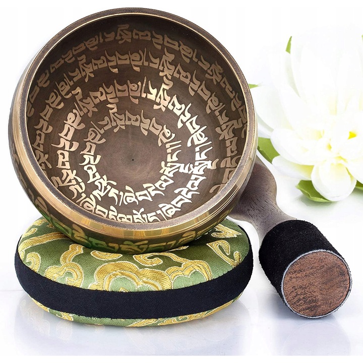 Tibeti Éneklő Tál, TRS, 10cm, Barna/Arany