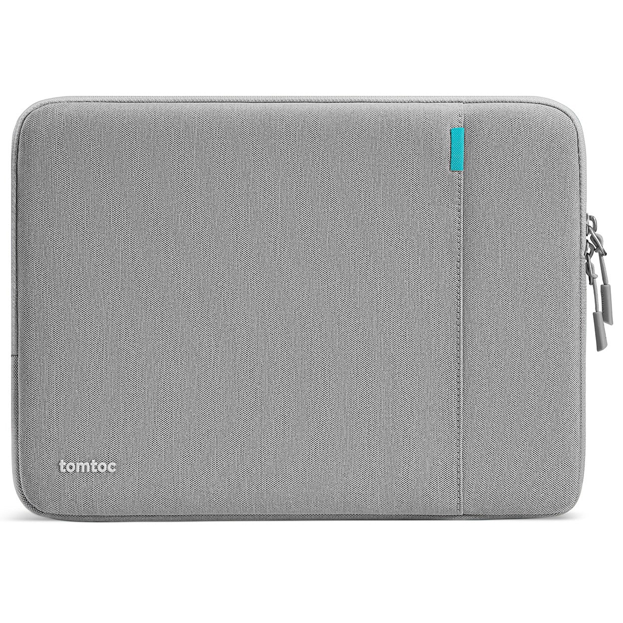 Husa TomToc Defender A13 pentruMacBook Pro 14 (M1-M5), iPad Pro, Surface, XPS 14, CornerArmor, protectie militara 360, interior plusat, fermoare YKK, material eco rezistent la apa, buzunar accesorii, gri