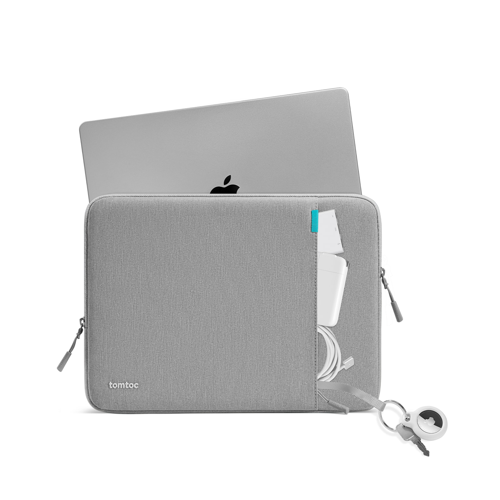 Husa TomToc Defender A13 pentruMacBook Pro 14 (M1-M5), iPad Pro, Surface, XPS 14, CornerArmor, protectie militara 360, interior plusat, fermoare YKK, material eco rezistent la apa, buzunar accesorii, gri
