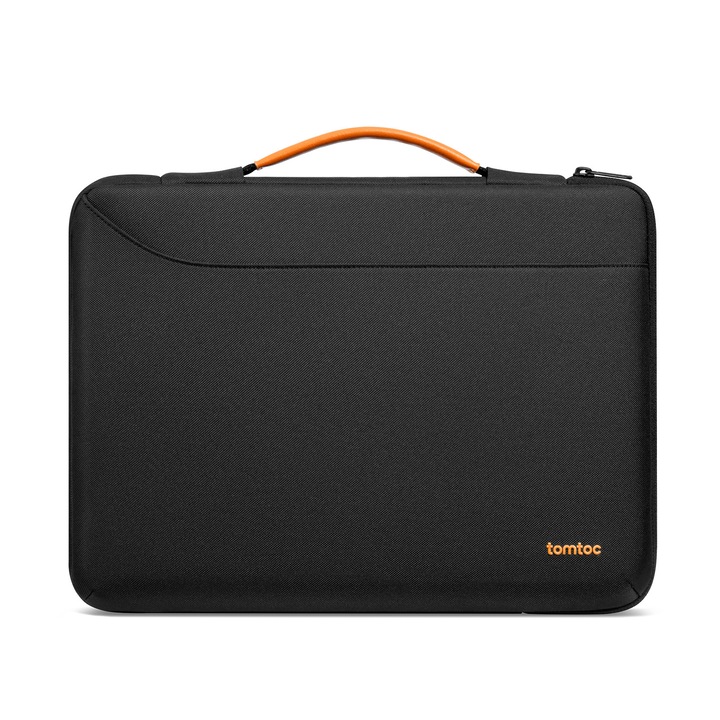 Geanta TomToc Defender A22 pt MacBook Pro 16 (M1-M5), CornerArmor, protectie militara 360, interior plusat, fermoare YKK, material eco rezistent la apa, buzunar organizat accesorii, manere rezistente, negru