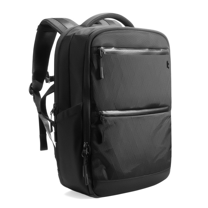 Раница TomToc TechPack-H73 X-Pac, 16", Капацитет 30 л, Материали X-Pac и Nylon 1680D, Водоустойчиви YKK ципове. Отделение за лаптоп с плътна защита и антибактериален материал, Лента за количка, Смарт джобове, Черен