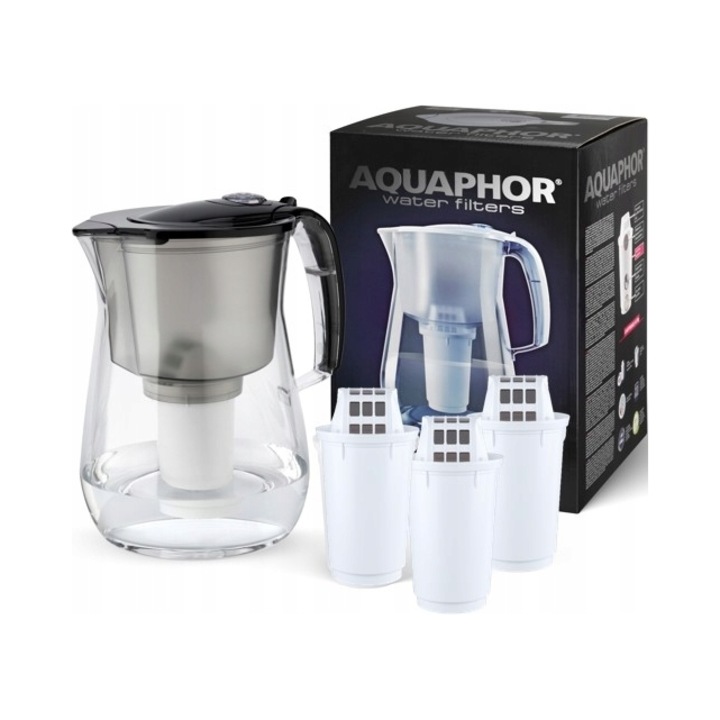 Aquaphor Provence 4,2l szűrőkancsó, 3 db A5 szűrővel, fekete