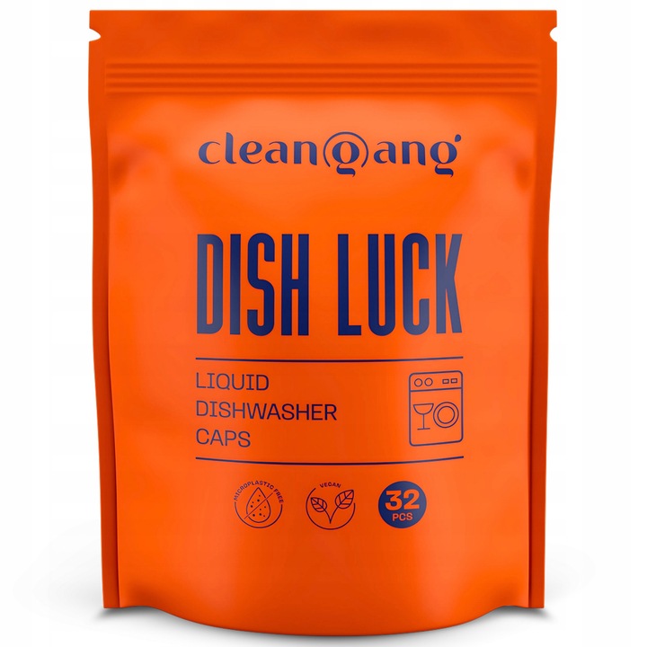 CleanGang Dish Luck mosogatógép kapszula, 32 db, biológiailag lebomló, üveg- és rozsdamentes acél védelem, friss illat