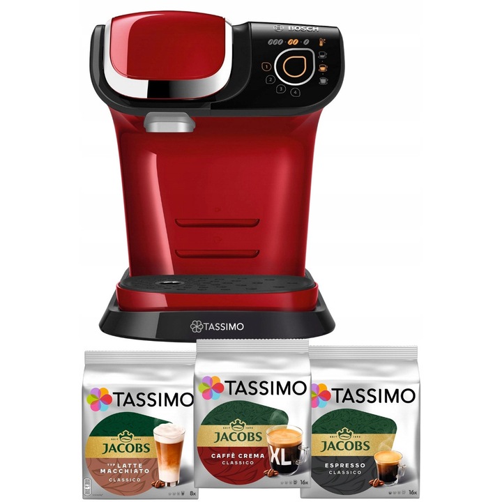 Expres kapsula Bosch Tassimo My Way 2 TAS6503, rosu, set 40 capsule