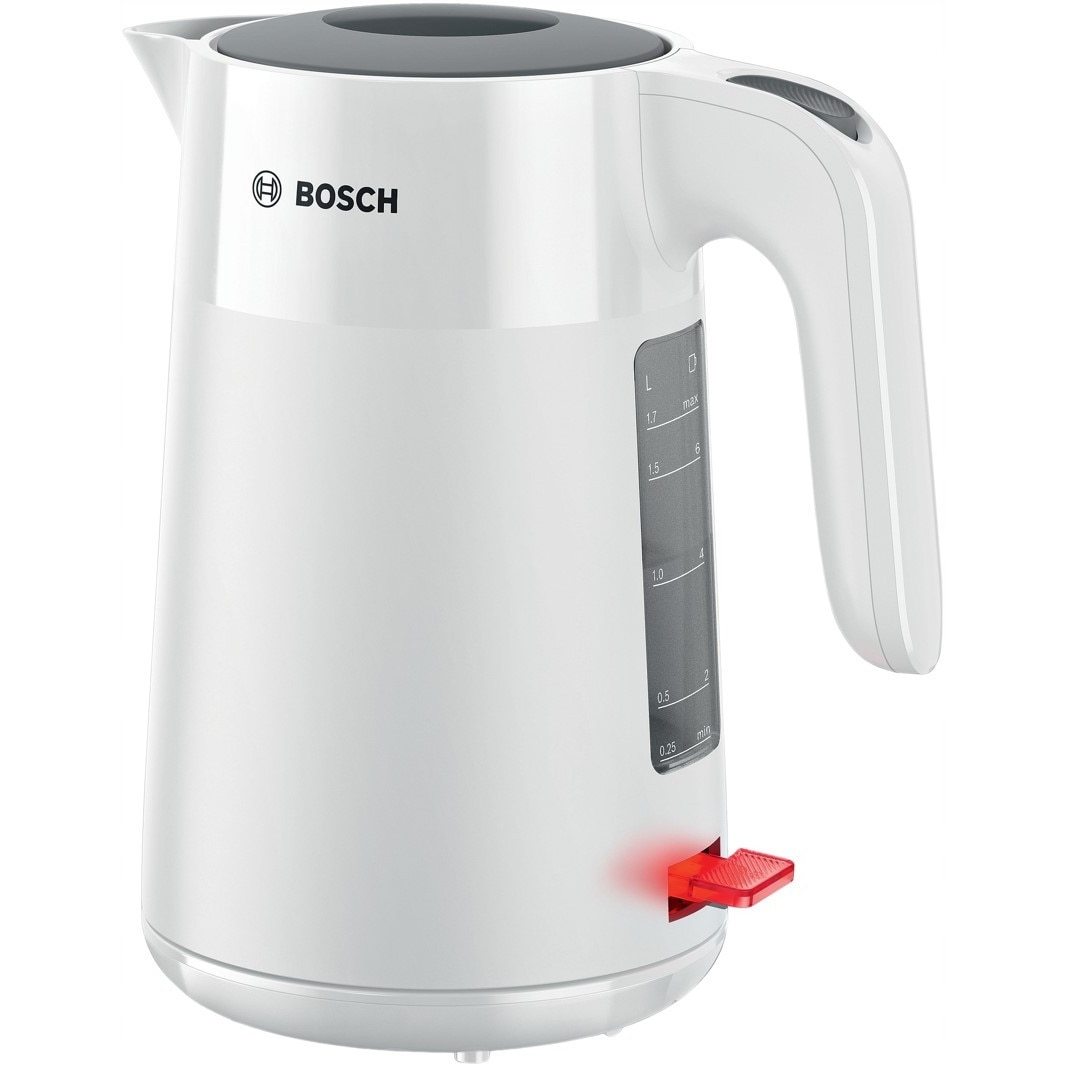 Set Bosch MyMoment Cafetiera TKA2M111 1,4l, Toster TAT2M121 950W, Fierbator TWK2M161 1,7l Alb