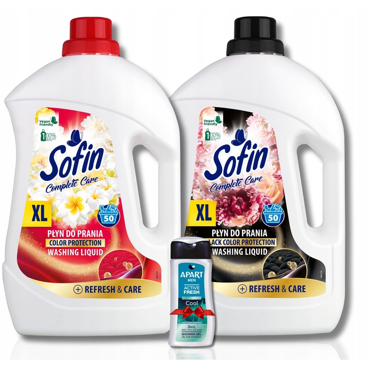 Mosószer, Sofin, Plyn do Prania Color Black, 2 x 2,5l, hatékony hideg vízben is