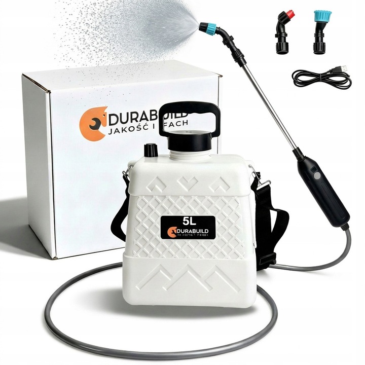 Електрическа пръскачка 5L Durabuild, комплект 3 големи, бяло-черно