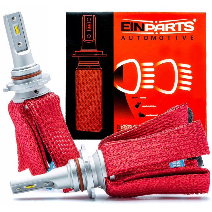 Комплект LED крушки HB3 9005 EinParts, 4300K, охлаждаща система Octopus, 12V-24V