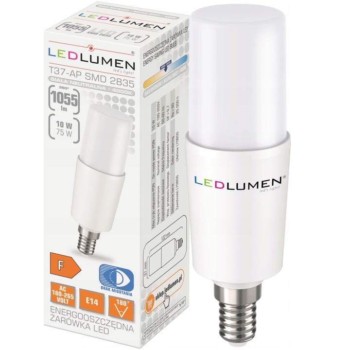 Bec LED E14 T37 10W 1055lm 4000K Villódzásmentes