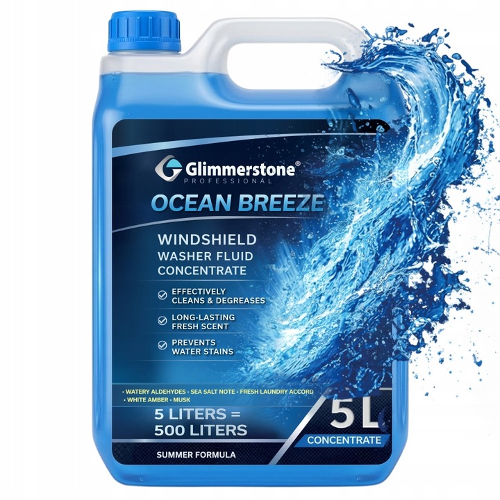 Glimmerstone folyékony szélvédőkoncentrátum, Ocean Breeze, 5L, 500L felhasználásra kész oldat