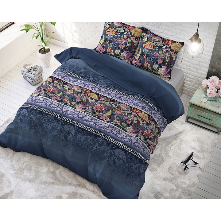 SLEEPTIME ágynemű, 240x220cm, többszínű, 3 részes, 80% pamut, 20% poliészter