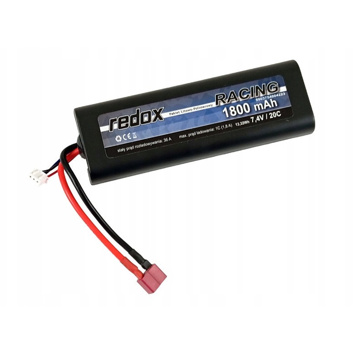 AMZZN Lot de 2 batteries LiPo T 7,4 V 2S 1800 mAh 30 C avec chargeur 2 en 1 pour WLTYOS K929-B A959-B 12401 9200 9200E 300E YC200 HM123 1/10, 1/12, rapport
