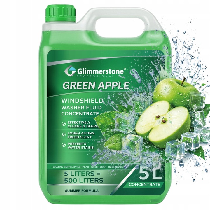 Glimmerstone szélvédőmosó folyadék nyári 1:100, 5L, zöld alma
