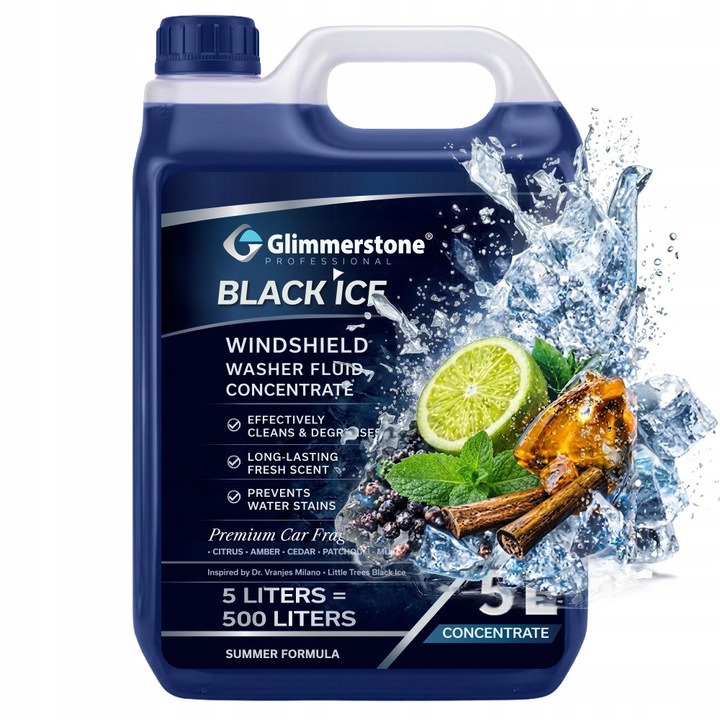 Glimmerstone szélvédőmosó folyadék, Plyn do spryskiwaczy letni KONCENTRAT 1:100, Black Ice, 5L