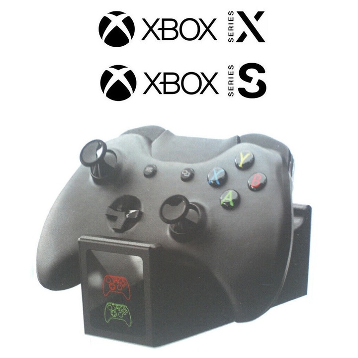 Xbox Series X és S töltőállomás, 2 db 1200mAh akkumulátorral, C típusú töltőkábellel