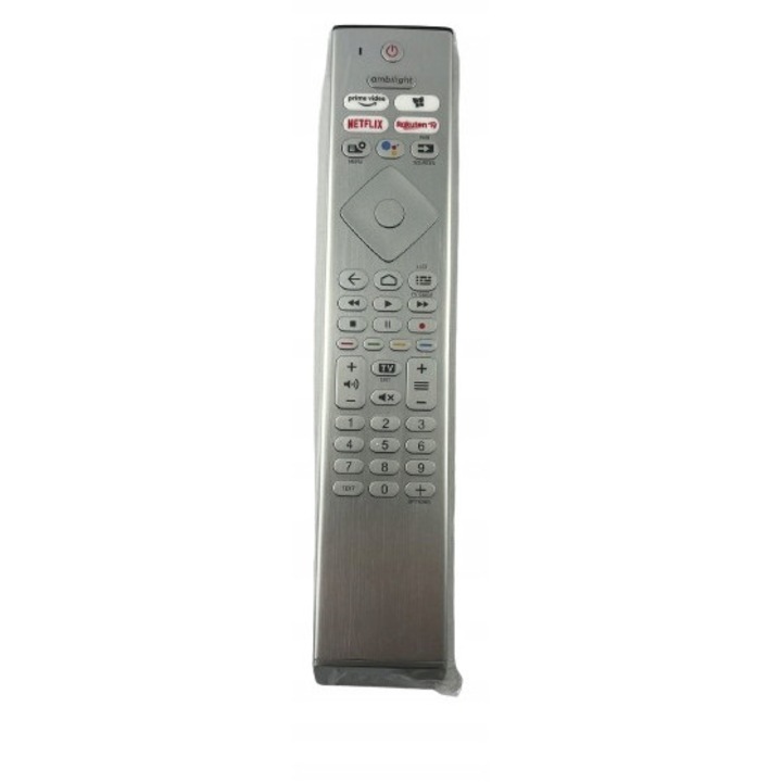 Telecomanda pentru PHILIPS 398GM10SEPHN0004SY Bluetooth, control vocal, compatibil cu televizoare Ambilight, Smart, 2023, Gri