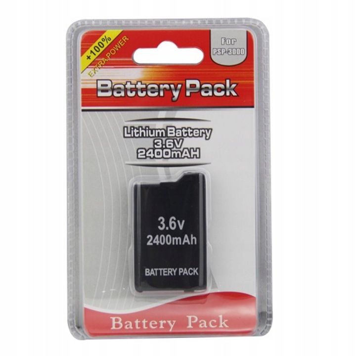 WeLoveGames 3600mAh akkumulátor, PSP PlayStation Portable FAT 1004 1003-hoz, Li-ion, túltöltés elleni védelem, fekete