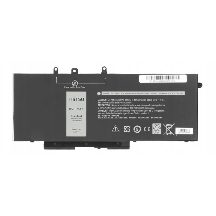 Baterie laptop Movano pentru Dell Latitude 5490 5590, 8500mAh, 7,6V, 4 celule Li-Ion, negru