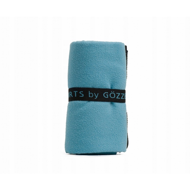 Спортна кърпа Gozze, 70x140 см, тюркоаз, с джоб с цип