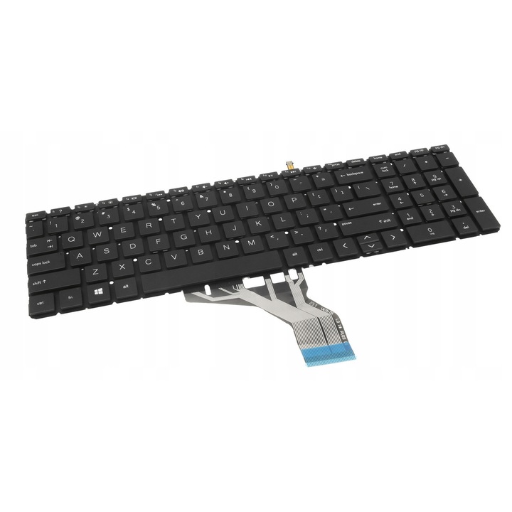 Клавиатура за лаптоп HP 250 G7, 255 G7, 15-DA, 15-DB, черна, осветена, QWERTY US