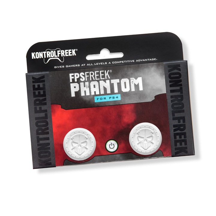 Set gripuri analogice KontrolFreek Phantom, alb, pentru PS4/PS5, 2 bucati