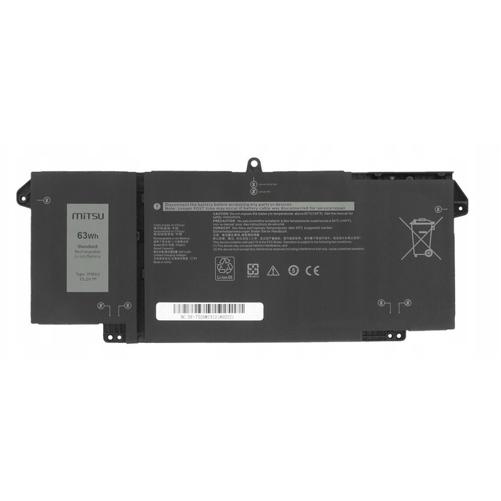 MITSU BC/DE-7520 laptop akkumulátor, 4100 mAh, 15.2V, 6 cellás, túlfeszültség és túlmelegedés elleni védelemmel