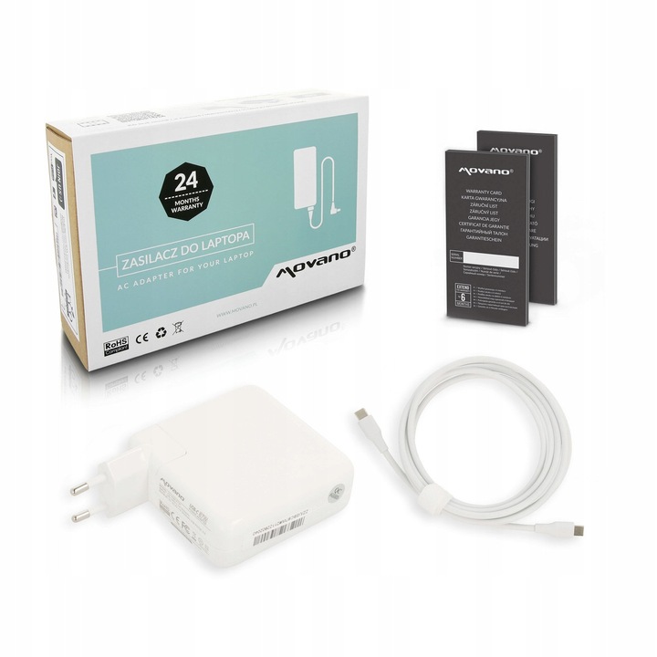 Зарядно за лаптоп Movano 140W USB-C, 5-28V, 5A, бяло